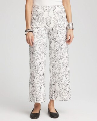Brigitte™ Floral Embroidered Wide-Leg Cropped Pants | Chico's